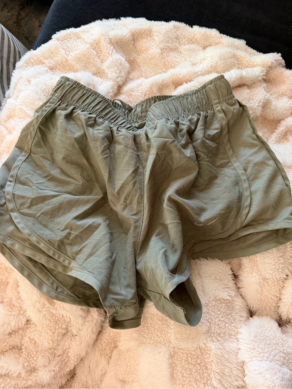 Nike Olive Green Women's Athletic Running Shorts